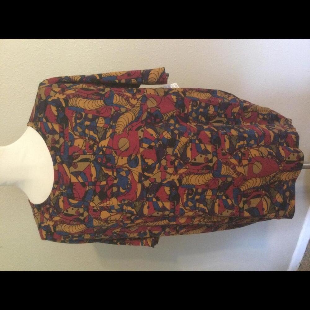 Lularoe - S - Irma - NWT - Red, Burnt Orange, Blue